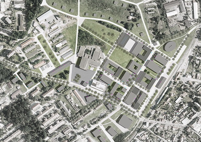 Návrh nového centra města Milovice